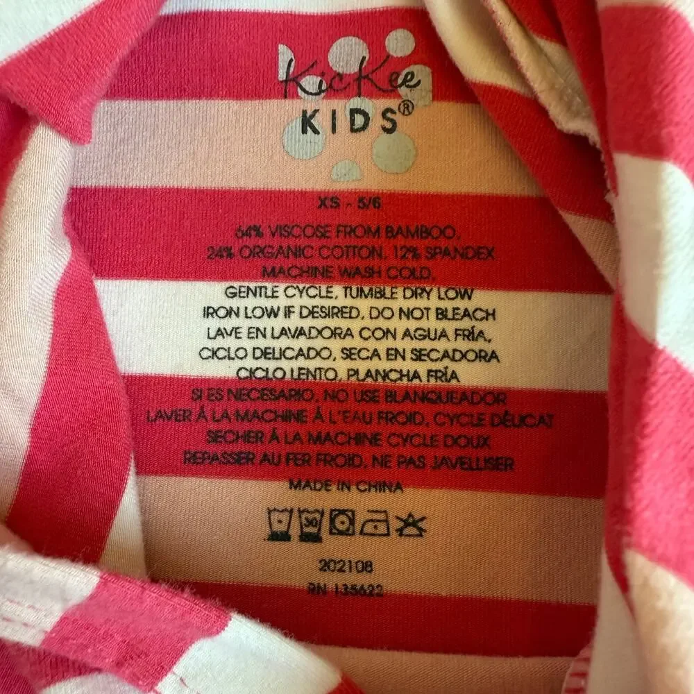 KicKee Kids Pink Striped Hoodie & Joggers XS 5/6